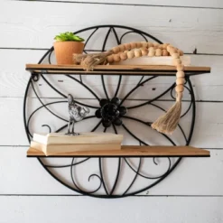 Black Metal & Wood Wall Shelf - Foreside Home & Garden -Home Decor Store GUEST 00c11fd6 d1c0 46b6 ad94 b13354b1eebc