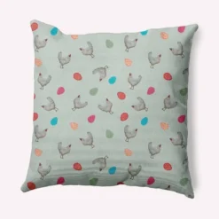 16"x16" Chickens And Eggs Easter Square Throw Pillow - E By Design -Home Decor Store GUEST 01718439 89f6 46a1 9ff6 46882a1eeb38
