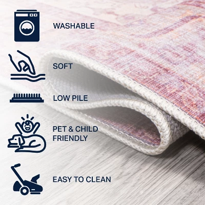 Alacati Ogee Medallion Machine-Washable Area Rug - JONATHAN Y 7 Alacati Ogee Medallion Machine-Washable Area Rug - JONATHAN Y - Image 5