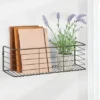 MDesign Wide Metal Wall Mount Storage Organizer Display Shelf - 2 Pack, Black -Home Decor Store GUEST 02b7b090 5590 4725 a7de 632cc0b67b09