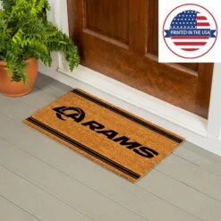Evergreen Los Angeles Rams Logo Turf Mat, Brown- 28 X 16 Inches Indoor Outdoor Doormat -Home Decor Store GUEST 02de5915 f4f9 4978 9999 bff8eb68e7f3