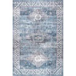 NuLOOM Eva Machine Washable Vintage Faded Medallion Area Rug -Home Decor Store GUEST 045956e1 2b01 4ed7 8168 c83ce0d7f028