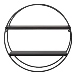 24" Diameter Sequoia Wood And Metal Round Wall Shelf - Kate & Laurel All Things Decor -Home Decor Store GUEST 0611b927 d583 4e2e 9798 a1de29b1c419