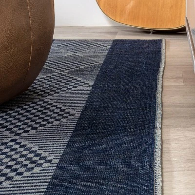 Nautisk Trellis Stripe Machine-Washable Area Rug - JONATHAN Y 9 Nautisk Trellis Stripe Machine-Washable Area Rug - JONATHAN Y - Image 7