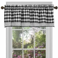 GoodGram Country Farmhouse Plaid Rod Pocket Window Valance Treatment