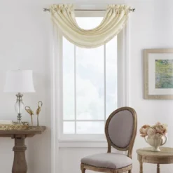 Versailles Faux Silk Waterfall Window Valance - 52" X 36"- Elrene Home Fashions -Home Decor Store GUEST 06e4e290 6296 4c9b 9480 eee8db896932