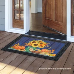 Fall Mason Jar Floral Doormat Sunflowers Indoor Outdoor 30" X 18" Briarwood Lane -Home Decor Store GUEST 09066b8c b72e 4026 af9a 1dbbc923006f