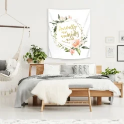 Fearfully And Wonderfully Summer Floral Geo By Wall + Wonder Wall Tapestry