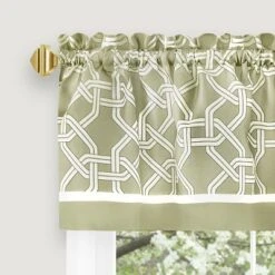 Kate Aurora Geometric Crescent 3 Piece Rod Pocket Cafe Kitchen Curtain Tier & Valance Set -Home Decor Store GUEST 0fcdd7a3 5d24 45b1 9609 7a20e2556000