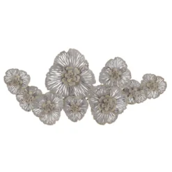 Metal Floral Wall Decor Gray - Olivia & May