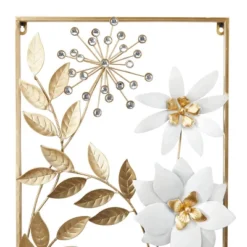 Set Of 2 Metal Floral Wall Decors With Gold Frame - Olivia & May -Home Decor Store GUEST 13f40573 70a7 4d65 b117 7e48ca935381