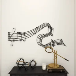 Metal Music Notes Wall Decor Black - Olivia & May -Home Decor Store GUEST 1443c720 4ca5 4d35 85e5 a92c97b58575