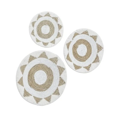 Set Of 3 Cotton Plate Handmade Woven Wall Decors - Olivia & May 6 Set Of 3 Cotton Plate Handmade Woven Wall Decors - Olivia & May - Image 4