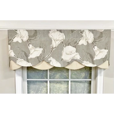 Calla Petticoat Valance 3in Rod Pocket Contrast Bottom Fabric 50in X 15in By RLF Home 7 Calla Petticoat Valance 3in Rod Pocket Contrast Bottom Fabric 50in X 15in By RLF Home - Image 5