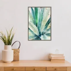 16" X 23" Rustic Succulent II By Irena Orlov Framed Canvas Wall Art - Amanti Art -Home Decor Store GUEST 168111c8 6c8b 4faa aede c3724d5dceb1
