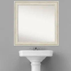 31" X 31" Non-Beveled Regal Birch Cream Bathroom Wall Mirror - Amanti Art -Home Decor Store GUEST 16d1d656 0af9 4348 a0d4 b6acba0019e1