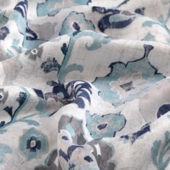 Kate Aurora Contemporary Influencer Water Color Damask Medallion Rod Pocket Window Valance