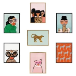 18" X 24" Sylvie Glam Cat By Bouffants And Broken Hearts Framed Wall Canvas Gold - Kate & Laurel All Things Decor -Home Decor Store GUEST 1948f0d1 ea32 49d6 b58e a8aff13a9feb