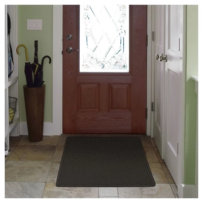 3'x4' Solid Doormat Black - HomeTrax 3 3'x4' Solid Doormat Black - HomeTrax