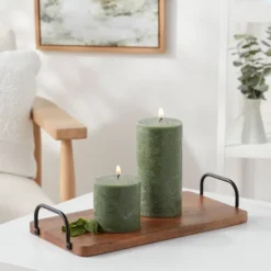 Pillar Candle Water Mint & Eucalyptus Green - Threshold™