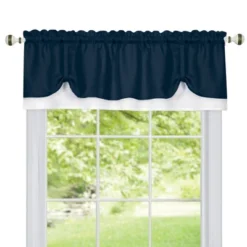 Collections Etc Darcy Two-Tone Rod Pocket Window Curtain Valance With Pick-Up Accents, Home Décor For Any Room -Home Decor Store GUEST 1b6c61ed e685 4068 b289 310652b0a378