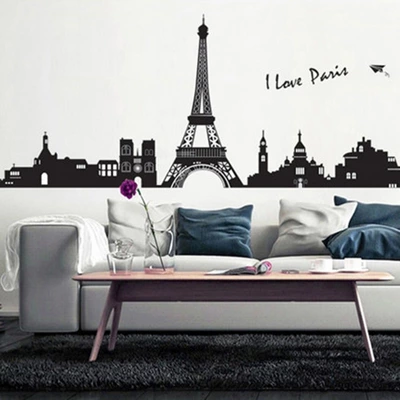 Unique Bargains Self Adhesive Buildings Eifel Tower Sticker Deca PVC Wall Mural 24" X 35" Black 1 Pc 4 Unique Bargains Self Adhesive Buildings Eifel Tower Sticker Deca PVC Wall Mural 24" X 35" Black 1 Pc - Image 2