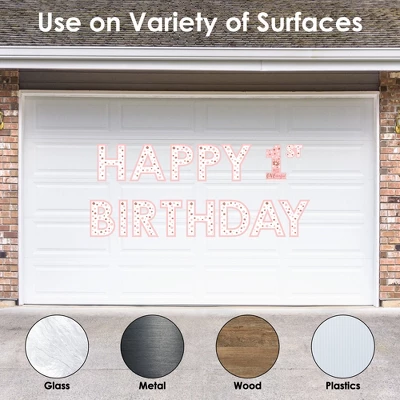 Big Dot Of Happiness 1st Birthday Little Miss Onederful - Peel And Stick Girl First Birthday Party Large Banner Wall Decals - Happy Birthday 4 Big Dot Of Happiness 1st Birthday Little Miss Onederful - Peel And Stick Girl First Birthday Party Large Banner Wall Decals - Happy Birthday - Image 2