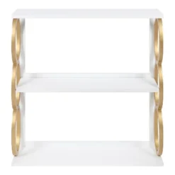 28" X 8" X 31" Ring Wooden 3-Tier Shelf White - Kate & Laurel All Things Decor