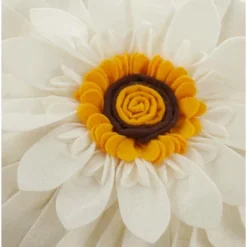 Saro Lifestyle Felt Flower Throw Pillow With Poly Filling, Ivory, 13" Round -Home Decor Store GUEST 1fc15605 1ff3 4a4d 95c7 f70235df1a4f