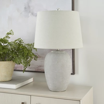 23" Farmhouse Ceramic Urn Pot Table Lamp - Nourison 3 23" Farmhouse Ceramic Urn Pot Table Lamp - Nourison