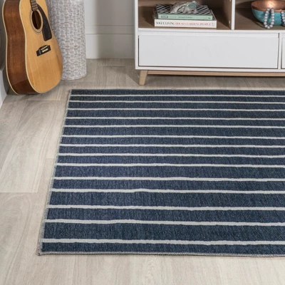 Rand Distressed Ticking Stripe Machine-Washable Area Rug - JONATHAN Y 10 Rand Distressed Ticking Stripe Machine-Washable Area Rug - JONATHAN Y - Image 8