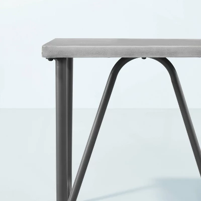Square Faux Concrete & Metal Outdoor Accent Table - Dark Gray - Hearth & Hand™ With Magnolia 6 Square Faux Concrete & Metal Outdoor Accent Table - Dark Gray - Hearth & Hand™ With Magnolia - Image 4
