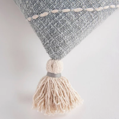 18"x18" Poly Filled Diamond Square Throw Pillow Gray - Rizzy Home 4 18"x18" Poly Filled Diamond Square Throw Pillow Gray - Rizzy Home - Image 2