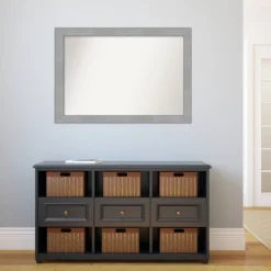 40" X 28" Non-Beveled Vista Brushed Nickel Wall Mirror - Amanti Art -Home Decor Store GUEST 26c95dd4 58da 4f0e 96a1 bed79cfc9517