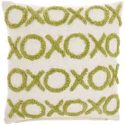 18"x18" Life Styles Tufted 'XOXO' Square Throw Pillow - Mina Victory -Home Decor Store GUEST 26dcb8a9 05ad 4761 9062 882a06d96b72