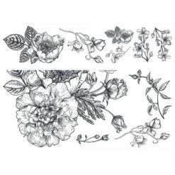 Peony Peel And Stick Giant Wall Decal Black/White - RoomMates -Home Decor Store GUEST 27596cc9 8f3e 42f3 9283 e2cc80b9337c