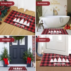 Trinity Plaid White Christmas Tree Non-Slip Decorative Doormat -Home Decor Store GUEST 2a4430b2 1159 4157 867f e16a184dce6a