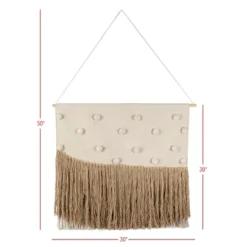 Hand Woven With Poms And Fringe Wall Art Cotton & Wood Dowel By Foreside Home & Garden 11 Hand Woven With Poms And Fringe Wall Art Cotton & Wood Dowel By Foreside Home & Garden -Home Decor Store GUEST 2b000019 236a 4885 8dfb 18f1d34af345