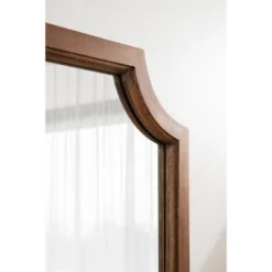 16" X 48" Hogan Framed Scallop Wall Mirror Rustic Brown - Kate & Laurel All Things Decor -Home Decor Store GUEST 2cd1c613 da44 448a 9561 99309ae48476