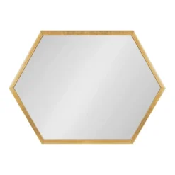 22" X 31" Laverty Hexagon Wall Mirror Gold - Kate & Laurel All Things Decor