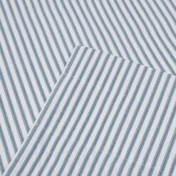 Ellis Curtain Plaza Classic Ticking Stripe Printed On Natural Ground 1.5" Rod Pocket Tailored Tiers Blue -Home Decor Store GUEST 2d94e632 5d4b 4a7d 9ff0 410bc211c128