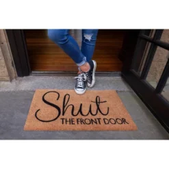 1'4" X 2'4" Shut The Front Door Indoor/Outdoor Coir Doormat Black/Brown - Entryways 7 1'4" X 2'4" Shut The Front Door Indoor/Outdoor Coir Doormat Black/Brown - Entryways -Home Decor Store GUEST 2e890d8c 0d99 44c4 9036 f5ed4227216e