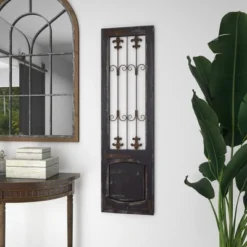 Traditional Metal Scroll Distressed Door Inspired Ornamental Wall Decor With Metal Wire Details Brown - Olivia & May -Home Decor Store GUEST 309b6a9c 10ae 4c34 af21 7621d23dff2b