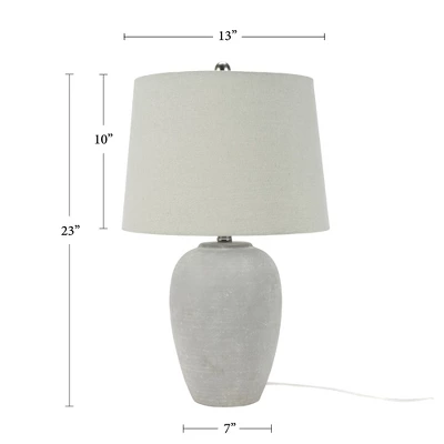 23" Farmhouse Ceramic Urn Pot Table Lamp - Nourison 7 23" Farmhouse Ceramic Urn Pot Table Lamp - Nourison - Image 5