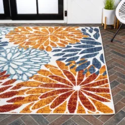 Crisantemo Floral Indoor/Outdoor Area Rug - JONATHAN Y -Home Decor Store GUEST 32606bab c804 4da9 987f d7f3a56b9bc5