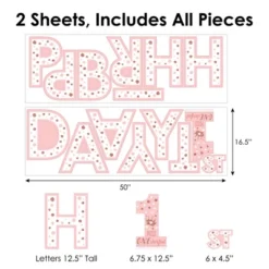 Big Dot Of Happiness 1st Birthday Little Miss Onederful - Peel And Stick Girl First Birthday Party Large Banner Wall Decals - Happy Birthday 12 Big Dot Of Happiness 1st Birthday Little Miss Onederful - Peel And Stick Girl First Birthday Party Large Banner Wall Decals - Happy Birthday -Home Decor Store GUEST 345f825c 590d 4787 a582 f725febb12c3