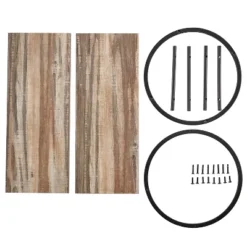 2-Tier Antigua Crossed Double Circle Wall Shelf Unit Black/Rustic - Danya B. -Home Decor Store GUEST 36555566 b027 4039 94f9 c19085e3a965