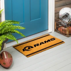 Evergreen Los Angeles Rams Logo Turf Mat, Brown- 28 X 16 Inches Indoor Outdoor Doormat -Home Decor Store GUEST 36926946 be20 4029 961e 1bb6224cef39