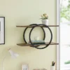 2-Tier Antigua Crossed Double Circle Wall Shelf Unit Black/Rustic - Danya B. -Home Decor Store GUEST 3a7281df 3a95 4520 8524 b7c84be896d9