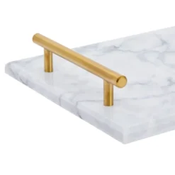 Rectangle Marble Serving Tray, Jewelry Trinket Tray, Perfume Tray, Bathroom Toilet Vanity Tray With Handle (White 15"x7.5"x0.4") -Home Decor Store GUEST 3c115f86 d6aa 4d88 9e55 81259ca49ba9
